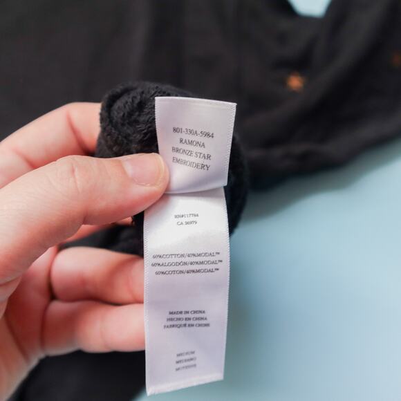 Rails Kingston Black Star Embroidered Matching Lounge Sweat Set Size Medium - Picture 12 of 14